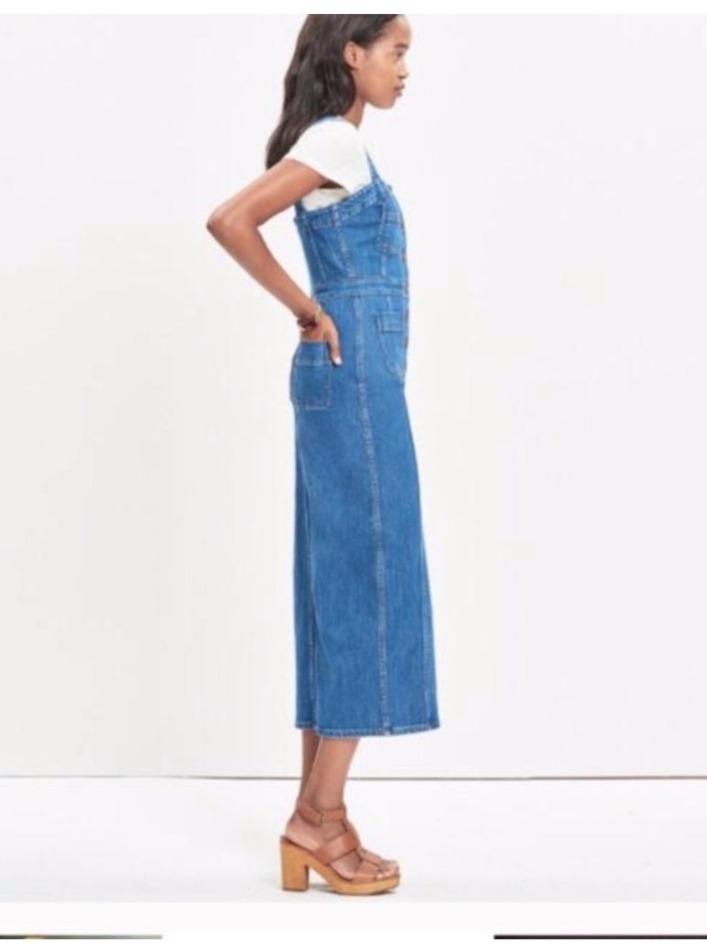 Madewell Denim Midi Dress size medium - Picture 2 of 7